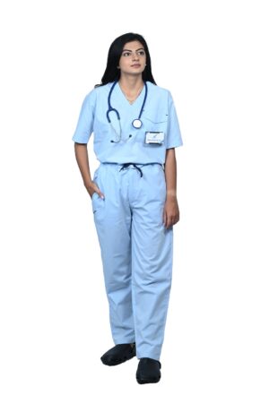 New Gen V neck scrub suit with cap for woman