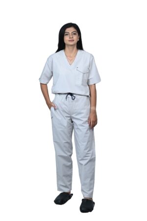 New Gen V neck woman's (Grey) Scrubs with cap