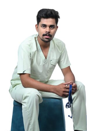 New Gen V Neck Men's (Teal Blue) Scrubs