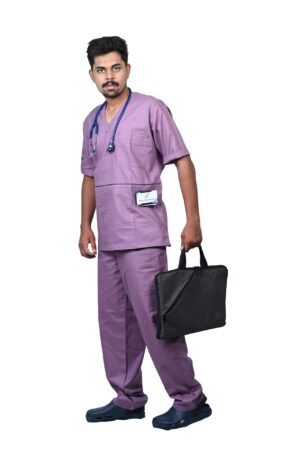 Classic V neck pure cotton 5 pockets Scrub Suit for men